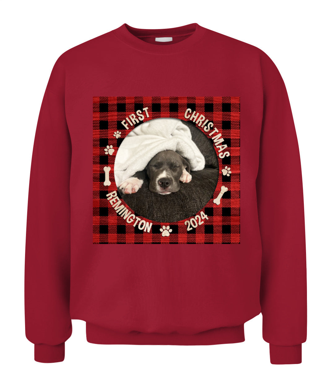 🐶 Personalized First Christmas Dog Hoodie – Custom Pet Photo Holiday Outfit 🎄
