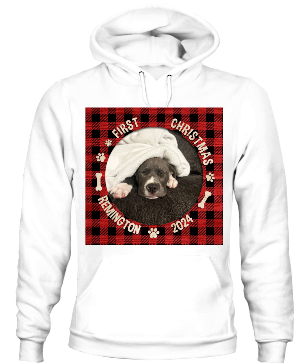 🐶 Personalized First Christmas Dog Hoodie – Custom Pet Photo Holiday Outfit 🎄