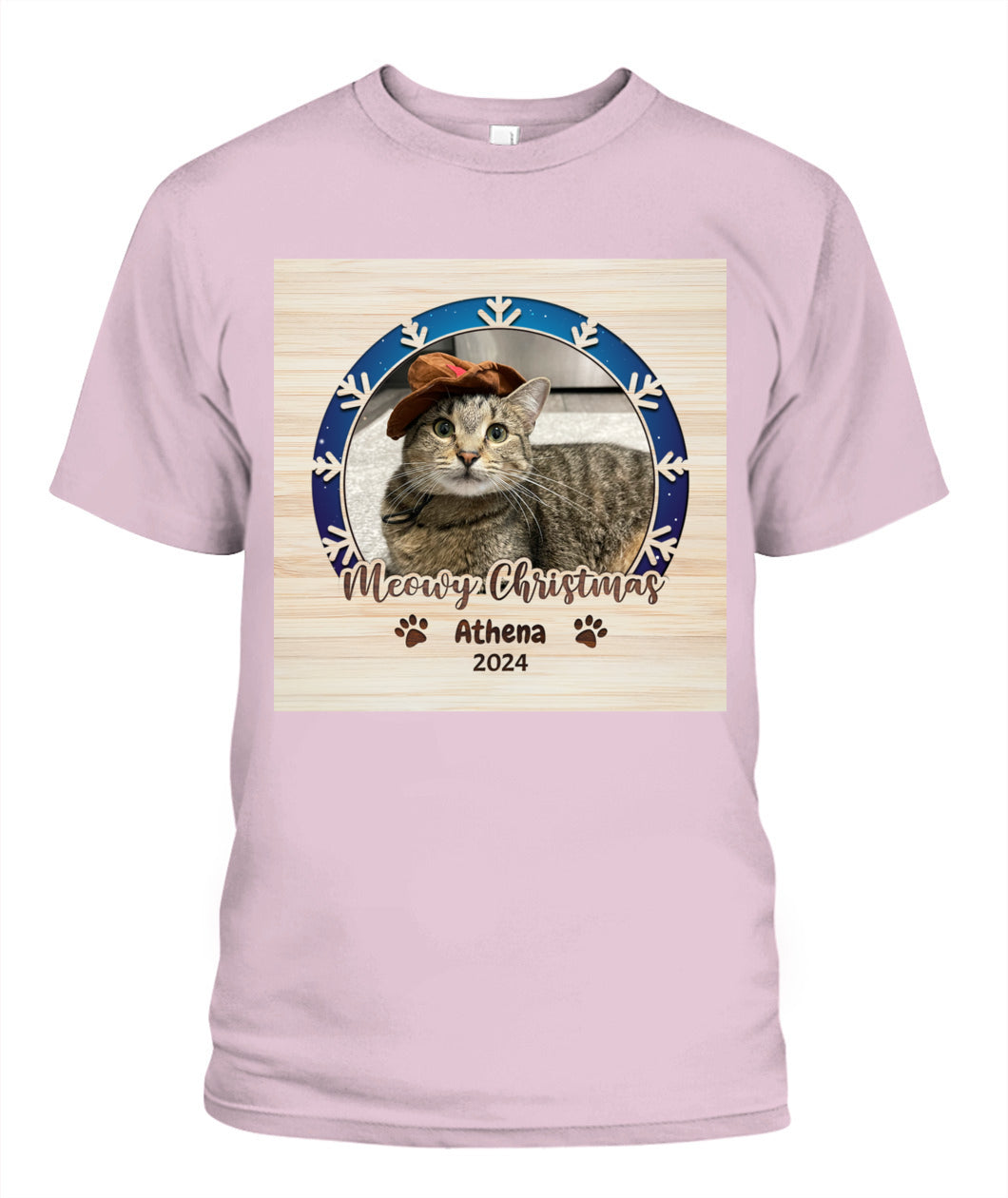 Personalized Christmas Cat Shirt - Custom Pet Photo & Name Gift for Cat Lovers