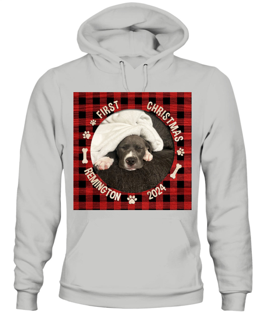 🐶 Personalized First Christmas Dog Hoodie – Custom Pet Photo Holiday Outfit 🎄