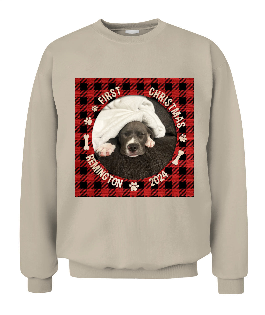 🐶 Personalized First Christmas Dog Hoodie – Custom Pet Photo Holiday Outfit 🎄
