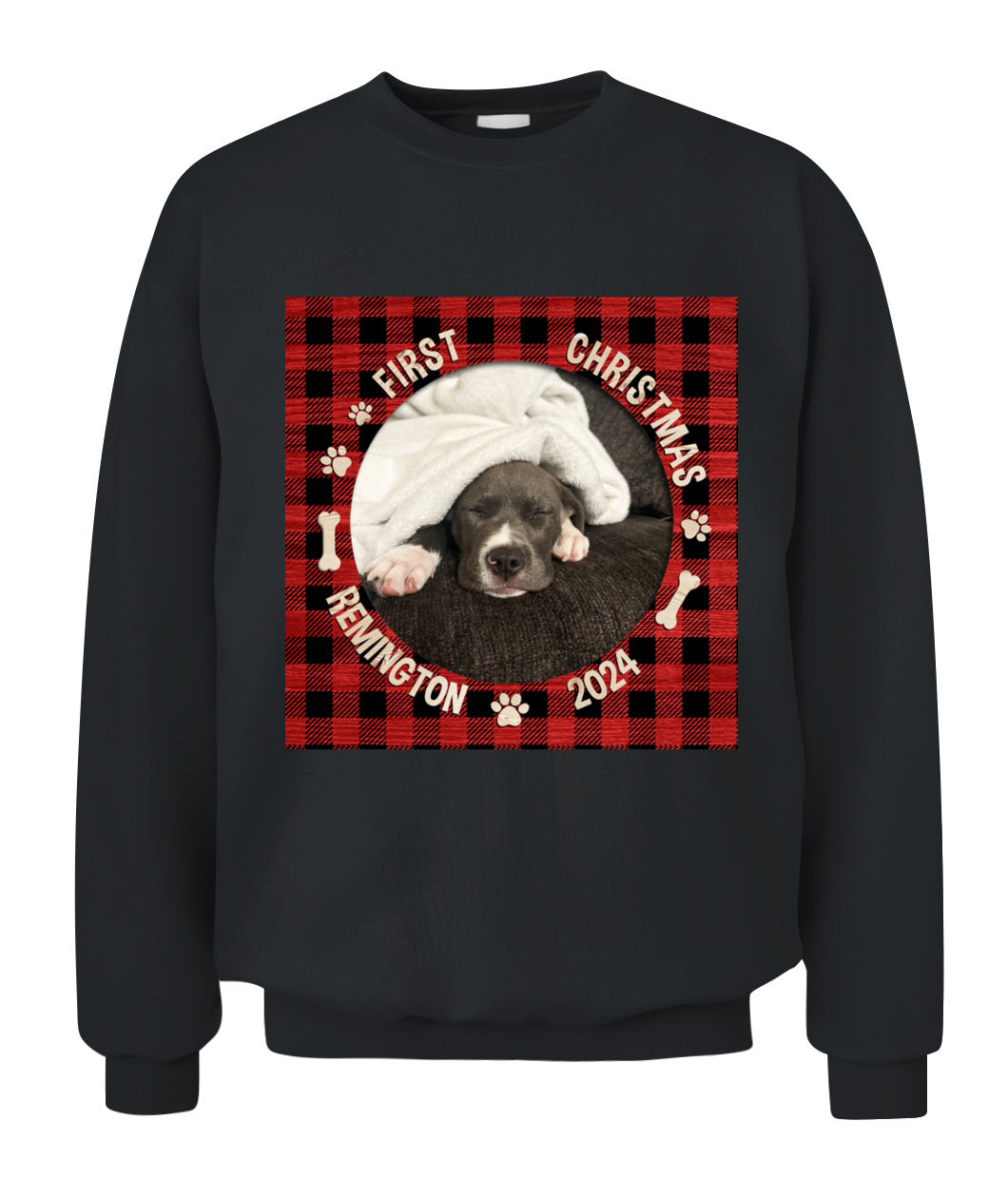 🐶 Personalized First Christmas Dog Hoodie – Custom Pet Photo Holiday Outfit 🎄