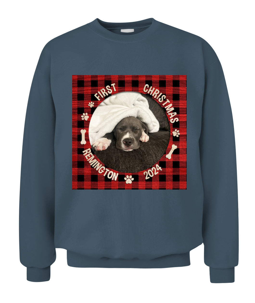 🐶 Personalized First Christmas Dog Hoodie – Custom Pet Photo Holiday Outfit 🎄