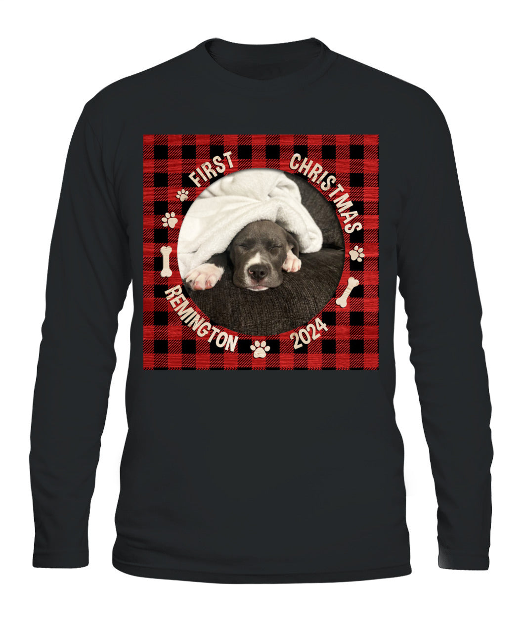 🐶 Personalized First Christmas Dog Hoodie – Custom Pet Photo Holiday Outfit 🎄