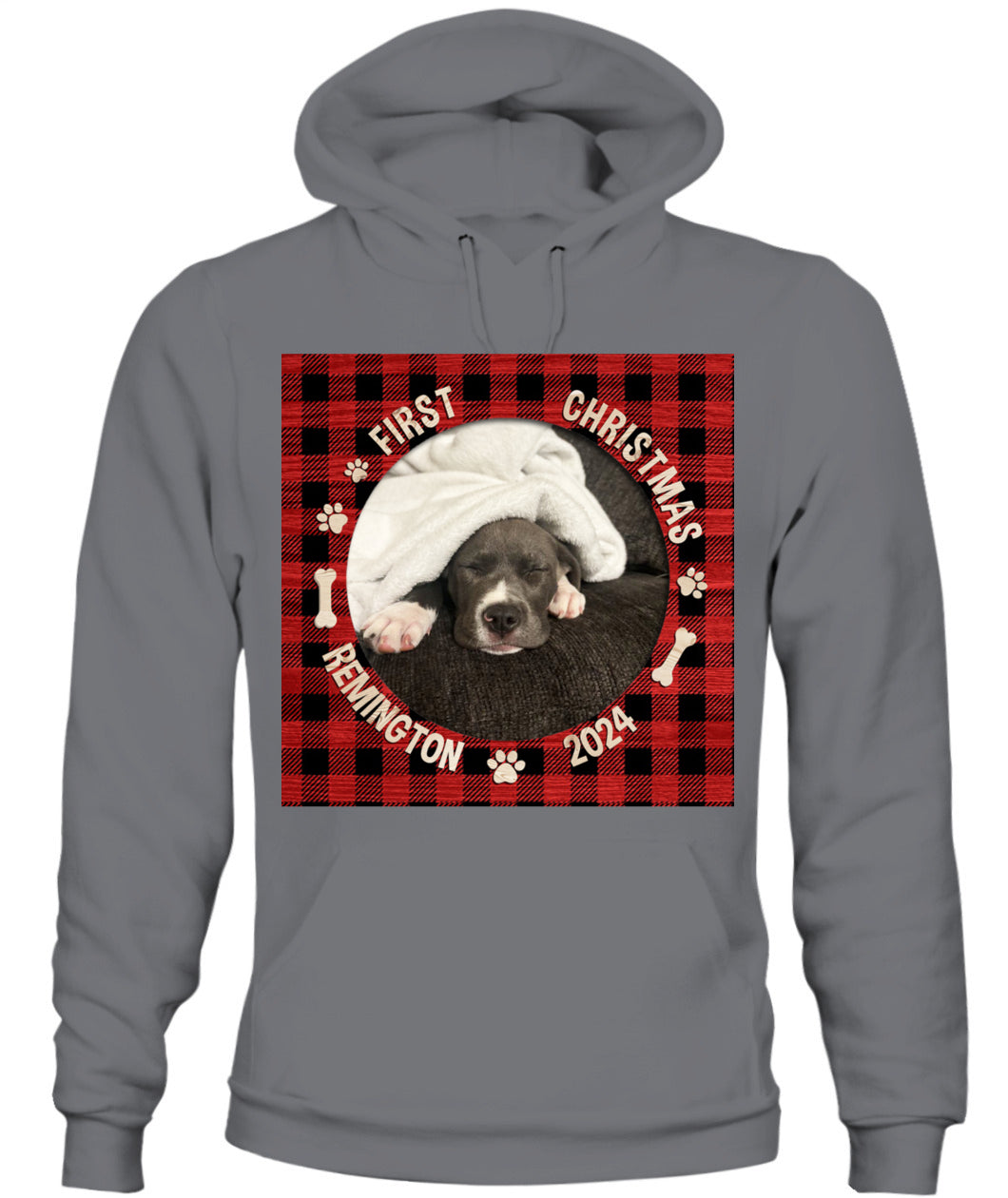 🐶 Personalized First Christmas Dog Hoodie – Custom Pet Photo Holiday Outfit 🎄