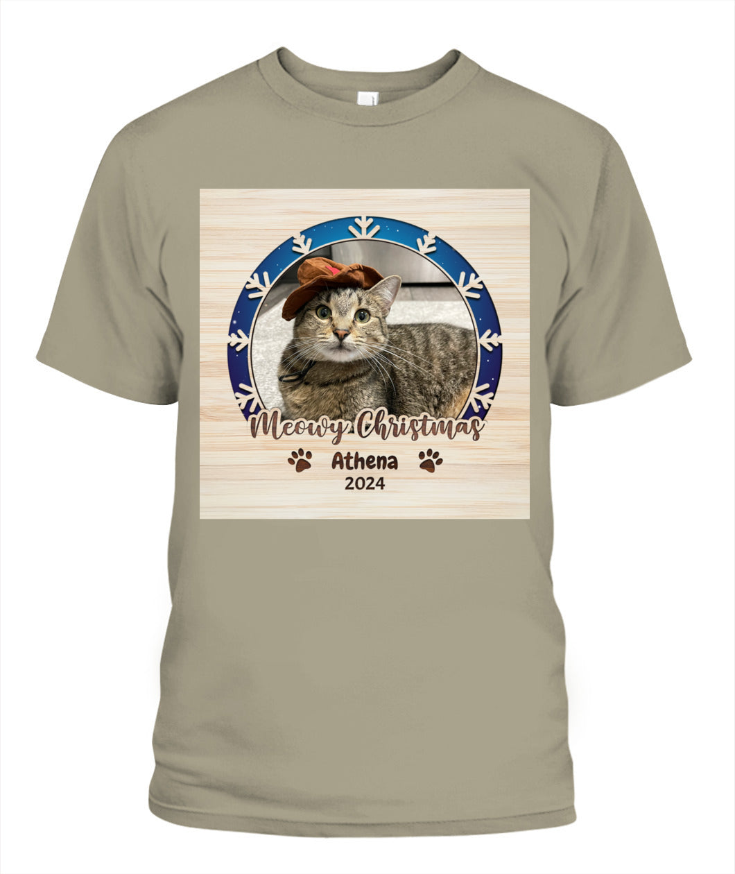 Personalized Christmas Cat Shirt - Custom Pet Photo & Name Gift for Cat Lovers