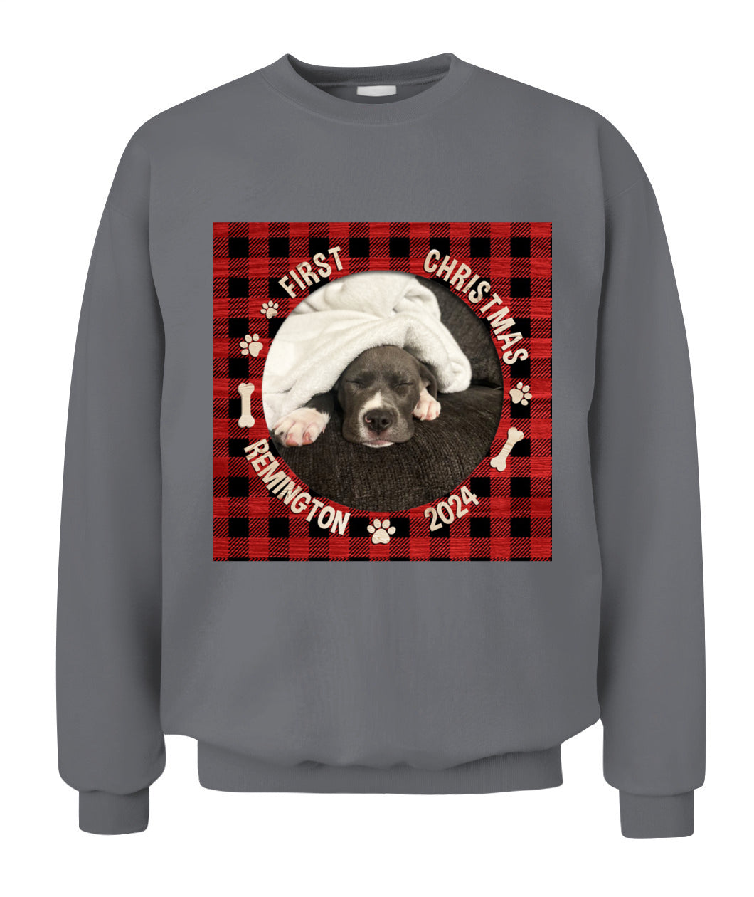 🐶 Personalized First Christmas Dog Hoodie – Custom Pet Photo Holiday Outfit 🎄