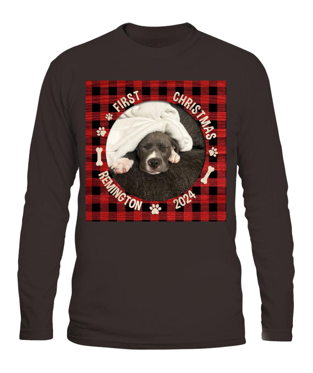 🐶 Personalized First Christmas Dog Hoodie – Custom Pet Photo Holiday Outfit 🎄
