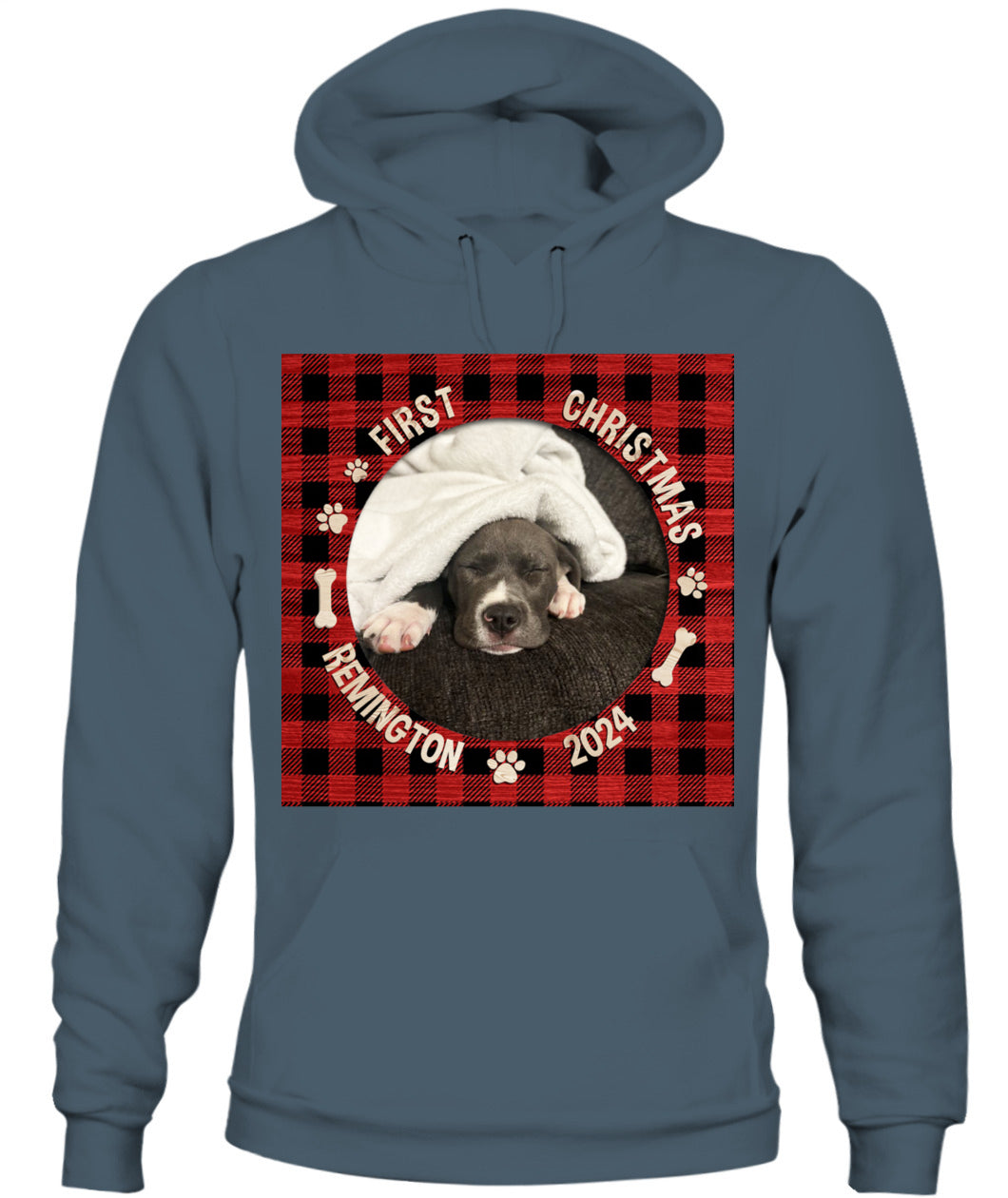 🐶 Personalized First Christmas Dog Hoodie – Custom Pet Photo Holiday Outfit 🎄