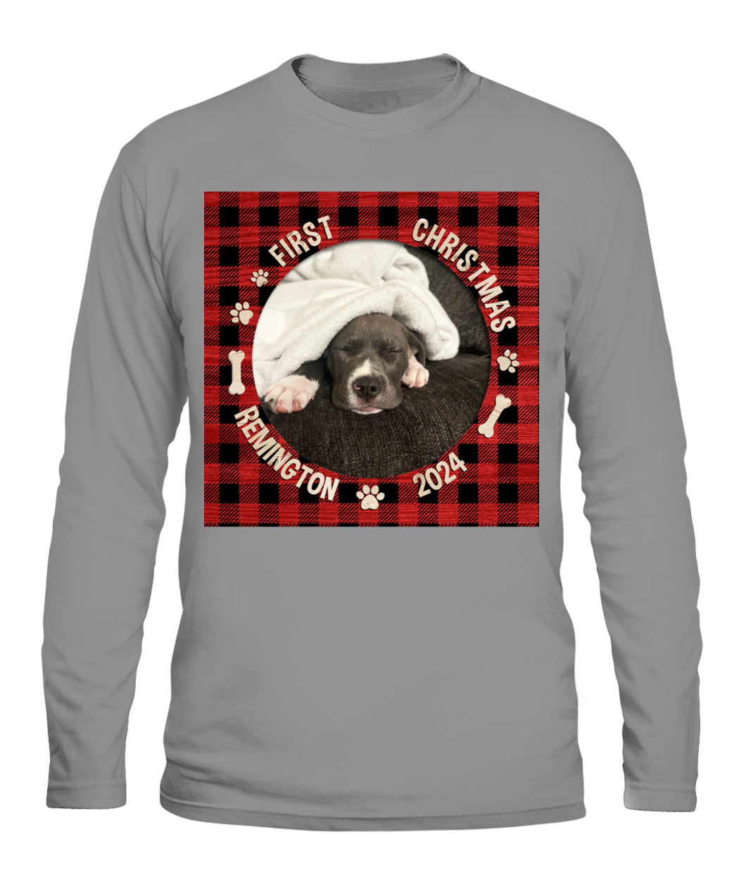 🐶 Personalized First Christmas Dog Hoodie – Custom Pet Photo Holiday Outfit 🎄