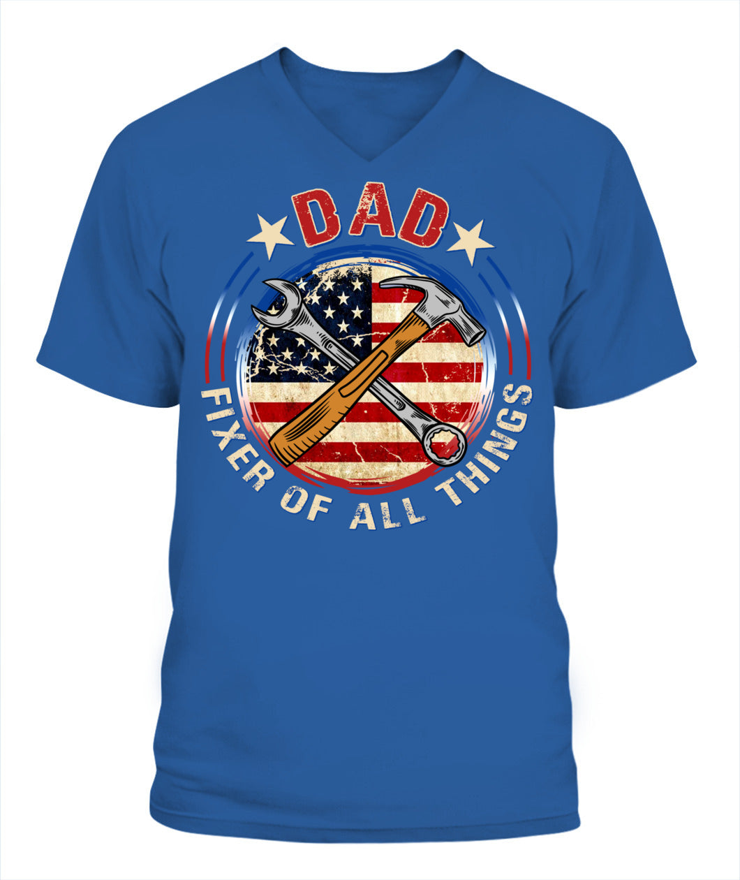 Dad Fixer of All Things T-Shirt – American Flag Tool Graphic Tee for Father’s Day