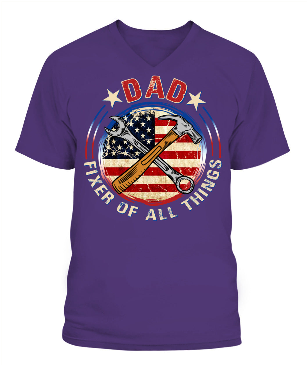 Dad Fixer of All Things T-Shirt – American Flag Tool Graphic Tee for Father’s Day
