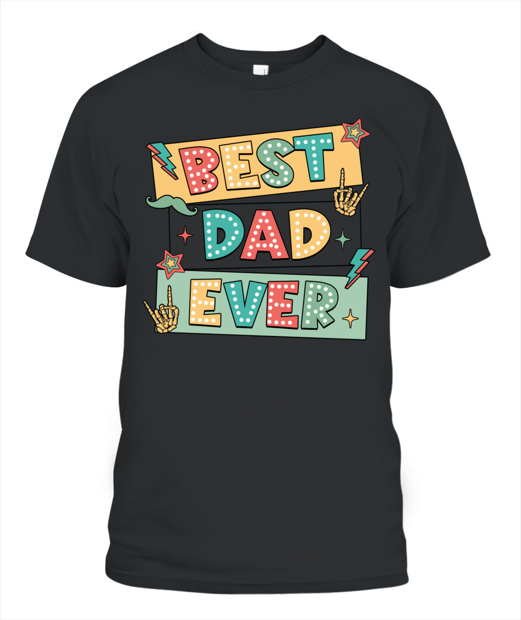Best Dad Ever T-Shirt – Retro Colorful Graphic Tee for Father’s Day