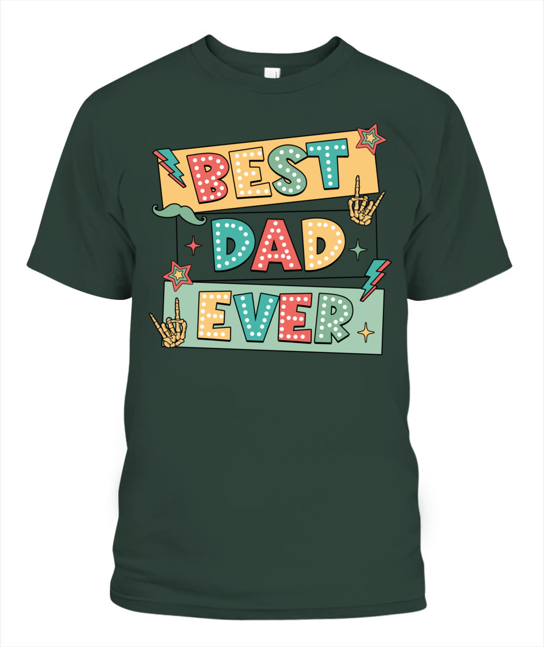 Best Dad Ever T-Shirt – Retro Colorful Graphic Tee for Father’s Day
