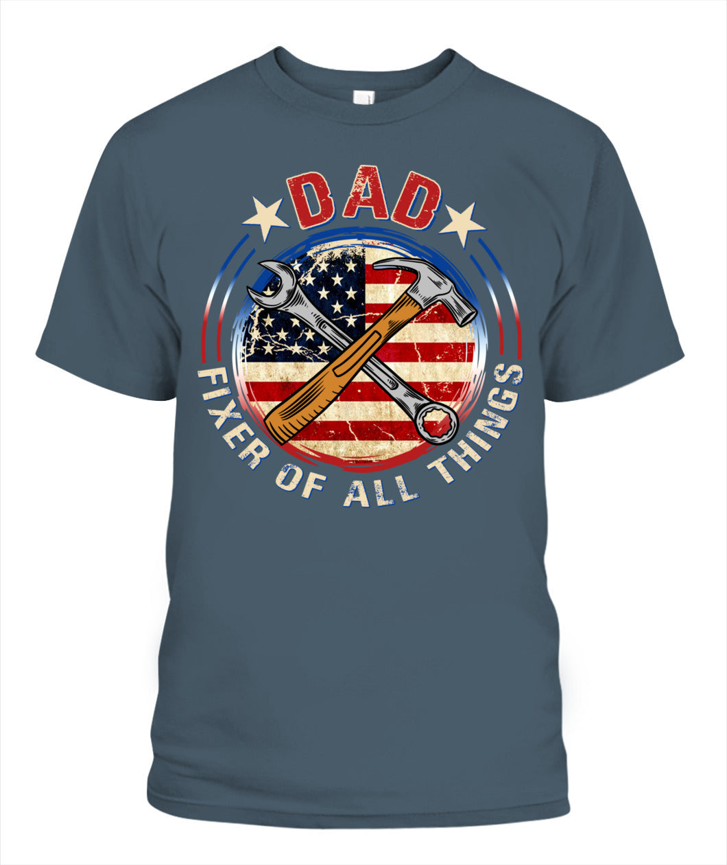Dad Fixer of All Things T-Shirt – American Flag Tool Graphic Tee for Father’s Day