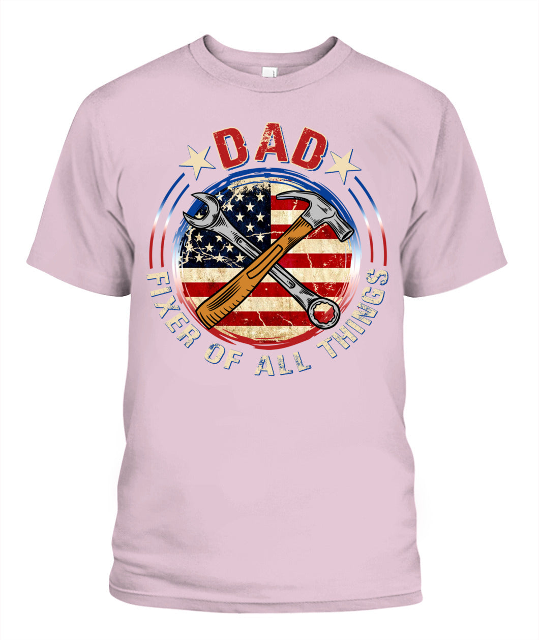Dad Fixer of All Things T-Shirt – American Flag Tool Graphic Tee for Father’s Day