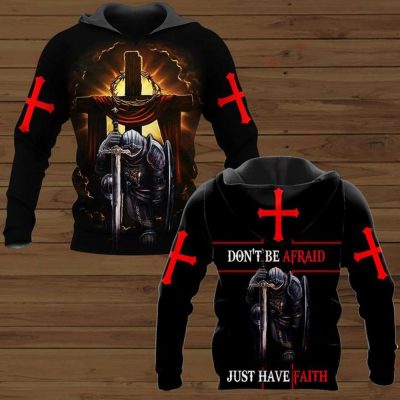 Christian Clothes:" Don't Be Afaid Just Have Faith All Over Printed Shirts"