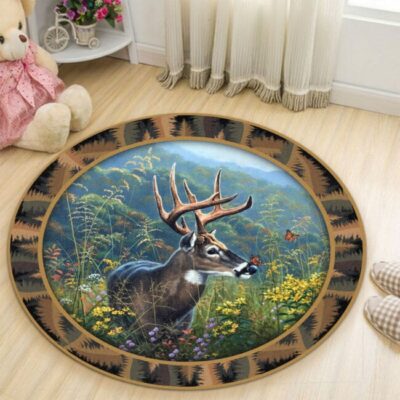 Deer Hunting Round Carpet Rug - Round Rugs RG710