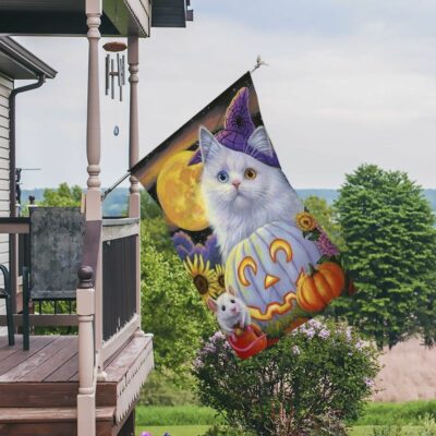Cat And Mouse Halloween House Flag Garden Flag FG323